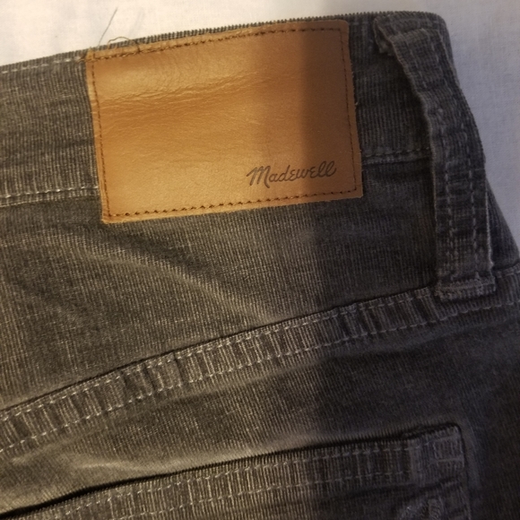 Madewell 10" High_rise Skinny 27P Color Army Green Velvet - Picture 6 of 10